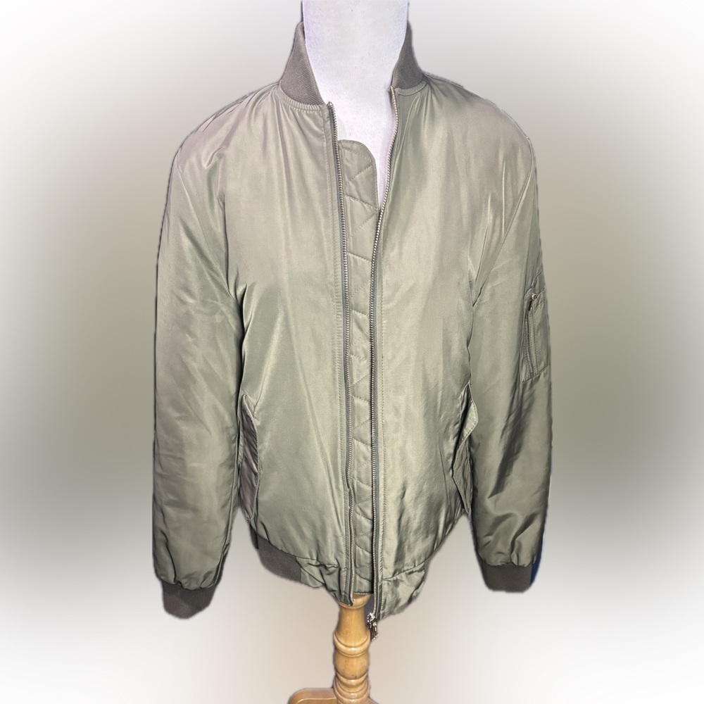 Men's Sage Green Bomber Jacket